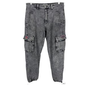 Guess Y2K Men's Stonewash Gray Cargo Jogger Pants 32 x 31